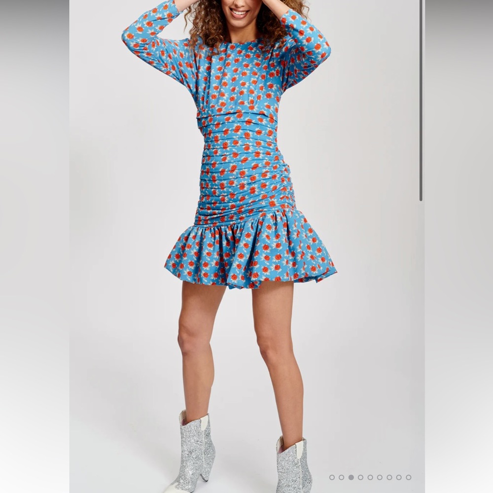 Essentiel Antwerp Tree Floral Ruched Mini Dress